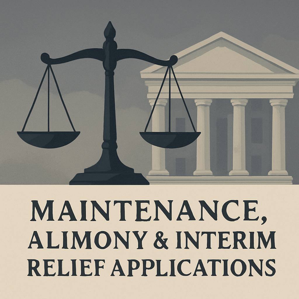 Maintenance, Alimony & Interim Relief Applications