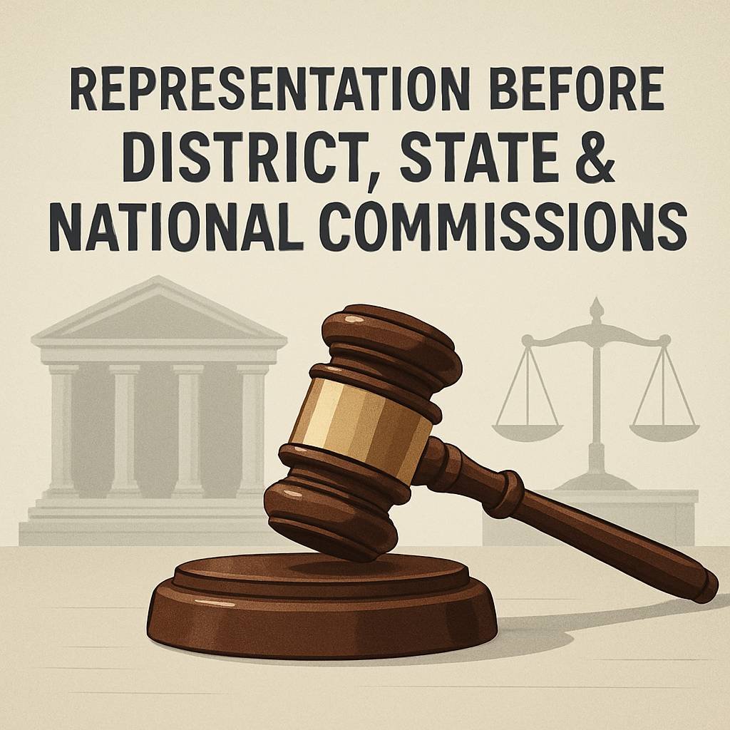Representation Before District, State & National Commissions